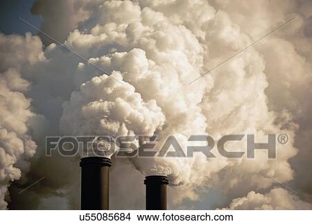 Industrial smokestacks View Large Photo Image Picture - Industrial smokestacks. Fotosearch