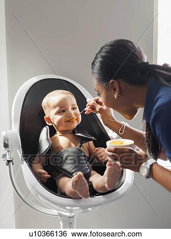 Stock Photograph - Mother feeding baby (2-5 moths). Fotosearch