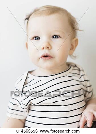 Portrait of baby girl (12-17 months) View Large Photo Image Stock Image - Portrait of baby girl (12-17 months). Fotosearch