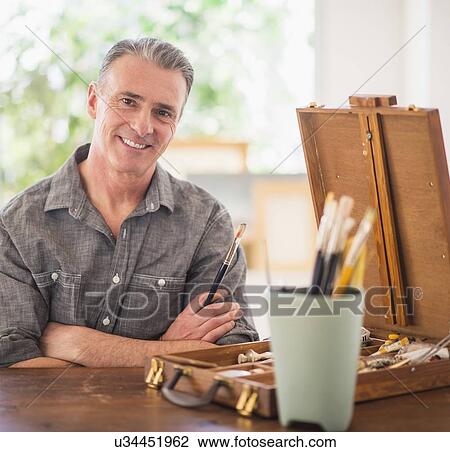 Stock Image - Portrait of content artist. Fotosearch