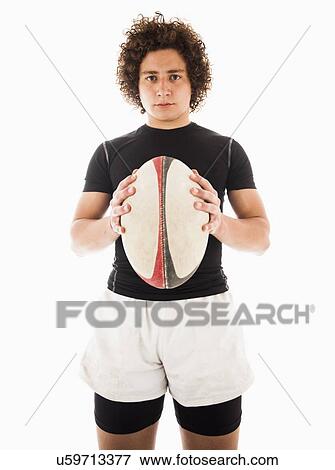 Stock Photo - Portrait of rugby player. Fotosearch