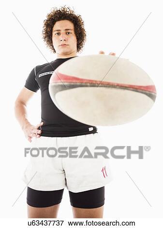 Stock Photo - Portrait of rugby player. Fotosearch