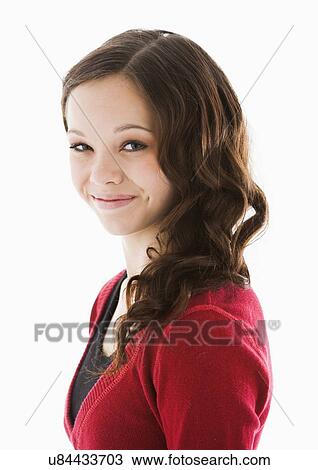 Portrait of smiling girl (12-13) View Large Photo Image Stock Image - Portrait of smiling girl (12-13). Fotosearch