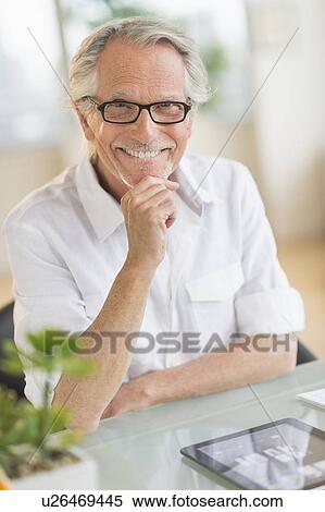 Portrait of smiling senior man View Large Photo Image Stock Photography - Portrait of smiling senior man. Fotosearch