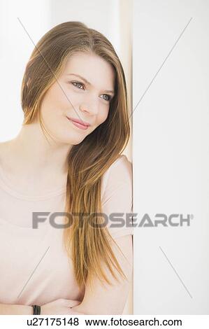 Portrait of smiling woman View Large Photo Image Stock Photo - Portrait of smiling woman. Fotosearch
