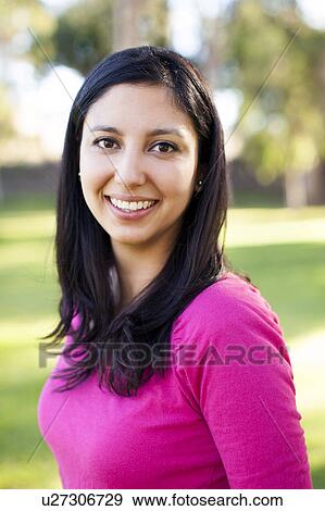Stock Photo - Portrait of smiling woman. Fotosearch