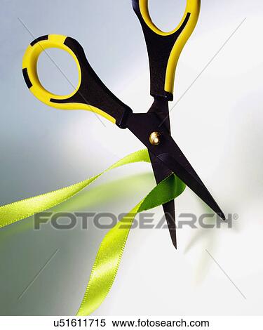 Studio Shot of scissors cutting ribbon View Large Photo Image Stock Photography - Studio Shot of scissors cutting ribbon. Fotosearch