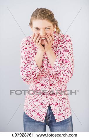 Woman with head in hands View Large Photo Image Stock Image - Woman with head in hands. Fotosearch