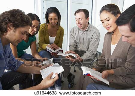 Bible Group Reading Together View Large Photo Image Stock Photo - Bible Group Reading Together. Fotosearch