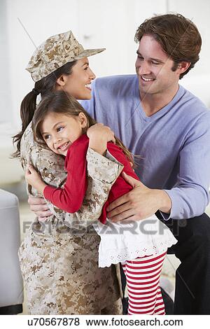 Family Greeting Military Mother Home On Leave View Large Photo Image Stock Photo - Family Greeting Military Mother Home On Leave. Fotosearch