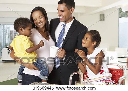 Father Leaving Family Breakfast For Work View Large Photo Image Stock Photography - Father Leaving Family Breakfast For Work. Fotosearch