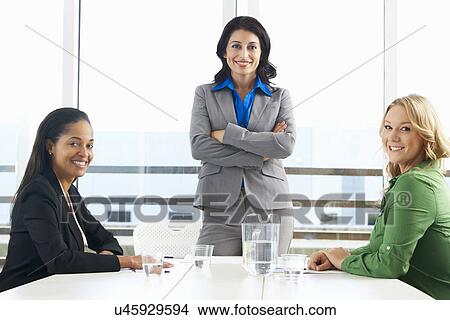 Group Of Women Meeting In Office View Large Photo Image Picture - Group Of Women Meeting In Office. Fotosearch