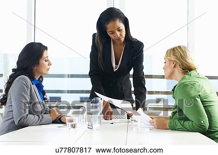 Group Of Women Meeting In Office View Large Photo Image Stock Photo - Group Of Women Meeting In Office. Fotosearch