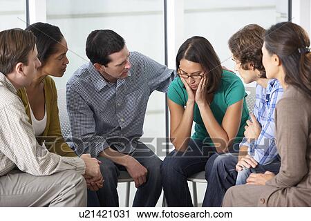 Stock Image - Meeting Of Support Group. Fotosearch