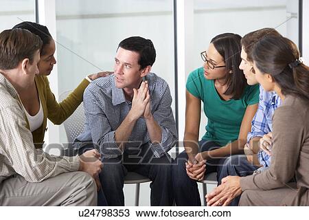 Stock Image - Meeting Of Support Group. Fotosearch