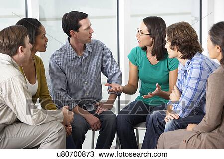 Stock Image - Meeting Of Support Group. Fotosearch