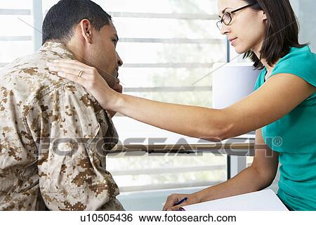 Soldier Having Counselling Session View Large Photo Image Stock Photograph - Soldier Having Counselling Session. Fotosearch