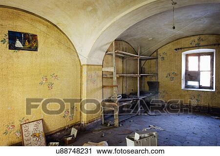 Abandoned kitchen with yellow wallpaper, Albiano d'Ivrea, Italy View Large Photo Image Stock Image - Abandoned kitchen with yellow wallpaper, Albiano d'Ivrea, Italy. Fotosearch