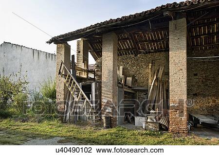 Stock Image - An abandoned house in Albiano d'Ivrea, Italy. Fotosearch