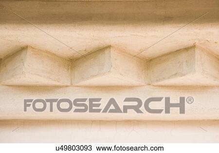 Stock Image - Architectural detail adobe cornice; Irvine; California; USA. Fotosearch