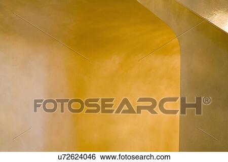 Stock Photograph - Architectural detail hallway with curved ceiling; Montecito; California; USA. Fotosearch