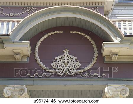 Architectural detail of design on house View Large Photo Image Stock Photograph - Architectural detail of design on house. Fotosearch
