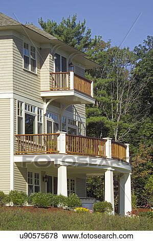 Balcony of a single family home View Large Photo Image Stock Photo - Balcony of a single family home. Fotosearch