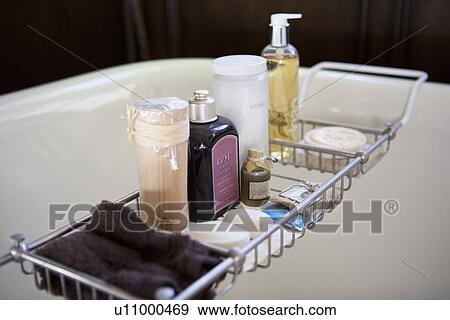 Stock Photo - Bathtub caddy; Irvine; California; USA. Fotosearch