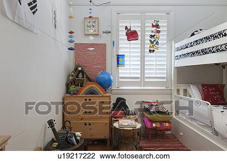 Stock Image - Bunk beds in kid's room; Sydney; Australia. Fotosearch