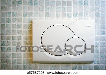 Button to flush toilet on mosaic tile wall; Italy View Large Photo Image Stock Image - Button to flush toilet on mosaic tile wall; Italy. Fotosearch