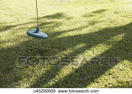 Stock Photo - Children's swing hanging from tree. Fotosearch