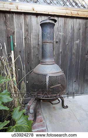 Chiminea on patio; Seal Beach; California; USA View Large Photo Image Stock Photo - Chiminea on patio; Seal Beach; California; USA. Fotosearch