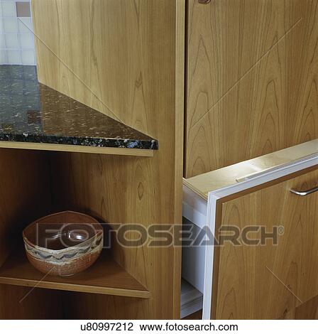 close up detail of refrigerator door wood panels, and granite counter top with shelves underneath View Large Photo Image Stock Image - close up detail of refrigerator door wood panels, and granite counter top with shelves underneath. Fotosearch