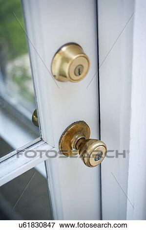 Stock Photo - Close-up of a closed door. Fotosearch
