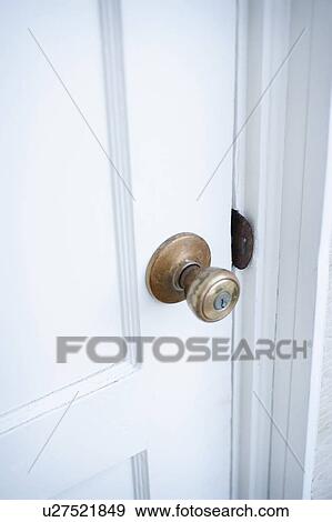 Close-up of a closed white door View Large Photo Image Stock Photo - Close-up of a closed white door. Fotosearch
