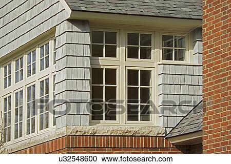 Closed window of house with brick wall View Large Photo Image Stock Image - Closed window of house with brick wall. Fotosearch