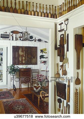 COLLECTION DISPLAYS: Collection of potato mashers. Kitchen tools. Antiques. Hall. View Large Photo Image Stock Photo - COLLECTION DISPLAYS: Collection of potato mashers. Kitchen tools. Antiques. Hall.. Fotosearch
