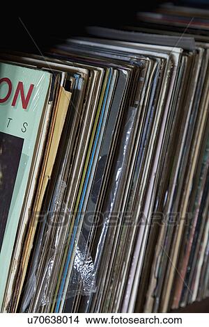 Collection of records on shelf; Porterville; California; USA View Large Photo Image Picture - Collection of records on shelf; Porterville; California; USA. Fotosearch