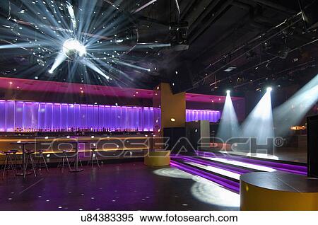 Stock Photography - Dance floor with disco ball in modern nightclub. Fotosearch