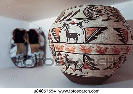 Decorative pottery on display shelf, Santa Fe, New Mexico, USA View Large Photo Image Picture - Decorative pottery on display shelf, Santa Fe, New Mexico, USA. Fotosearch