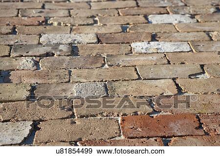 Stock Photo - Detail brick driveway. Fotosearch