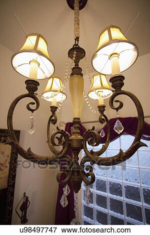 Detail chandelier with lampshades; Seal Beach; California; USA View Large Photo Image Stock Photo - Detail chandelier with lampshades; Seal Beach; California; USA. Fotosearch