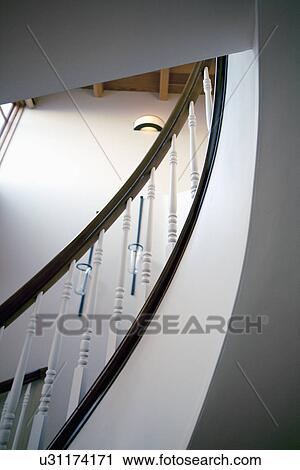 Detail curved staircase at home, Laguna Beach, California, USA View Large Photo Image Stock Image - Detail curved staircase at home, Laguna Beach, California, USA. Fotosearch