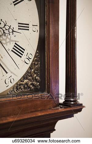 Picture - Detail grandfather clock. Fotosearch