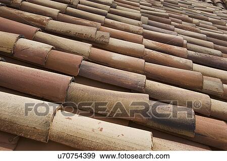 Detail red tile roof View Large Photo Image Stock Photo - Detail red tile roof. Fotosearch