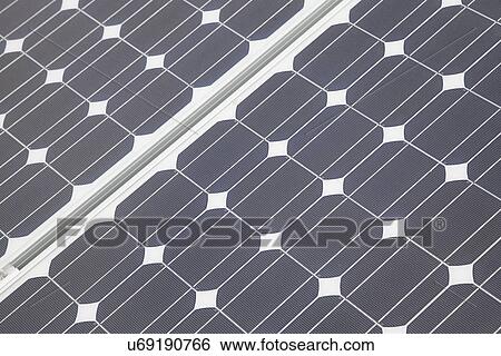 Stock Photograph - Detail solar panels; Porterville; California; USA. Fotosearch