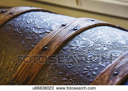 Stock Image - Detail top of storage trunk. Fotosearch