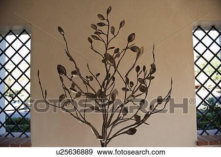 Stock Photo - Detail tree art made of iron; Irvine; California; USA. Fotosearch