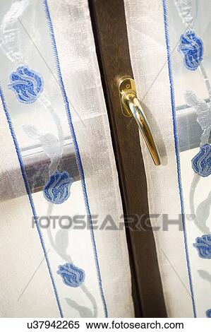 Embroidered sheer curtains in front of window; Italy View Large Photo Image Stock Photography - Embroidered sheer curtains in front of window; Italy. Fotosearch
