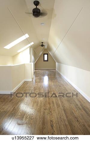 Empty attic bedroom, Pasadena, California, USA View Large Photo Image Stock Photo - Empty attic bedroom, Pasadena, California, USA. Fotosearch